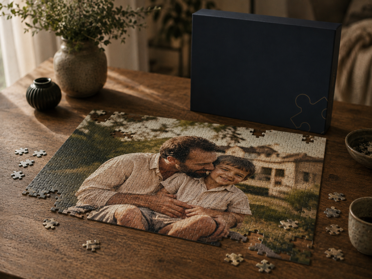 A cherished father and son memory transformed into a personalised puzzle